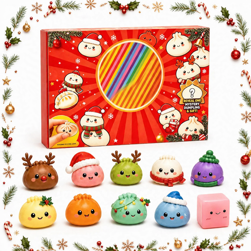 Christmas Advent calendar with 24 squishy figures