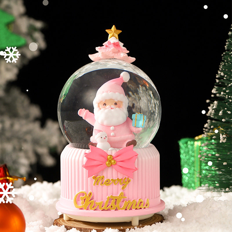 Christmas snow globe with music and light