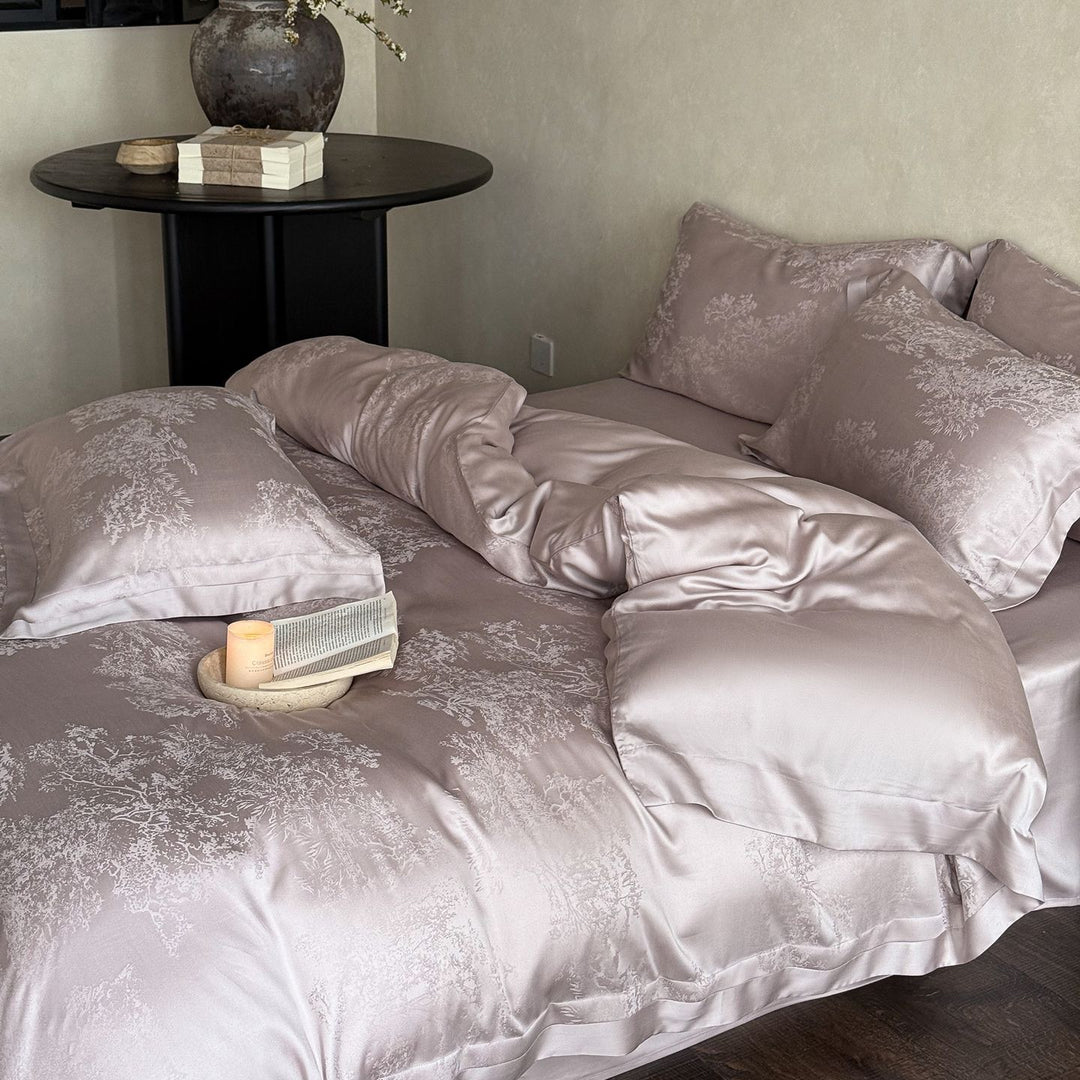 4-piece bedding set, 120 cotton, jacquard weave