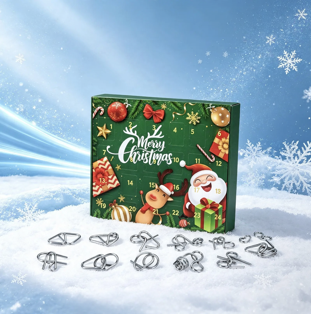 Advent calendar with 24 metal patience games