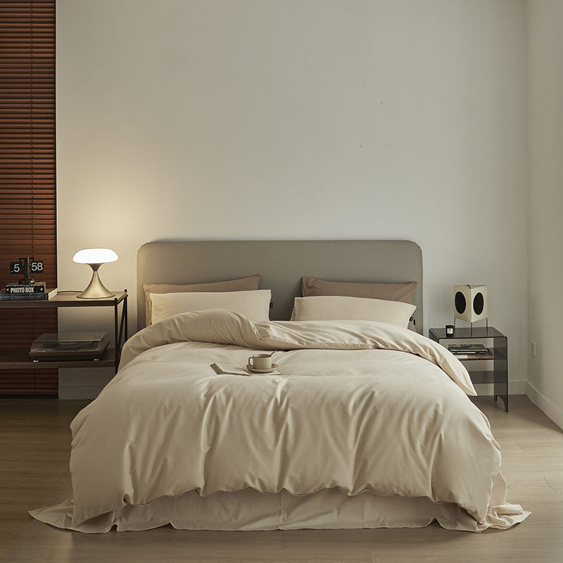 Long-staple cotton bedding, 4-piece, lightly brushed