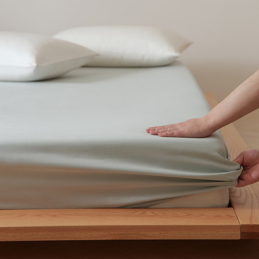 Fitted sheet made of brushed cotton, 360-degree fit