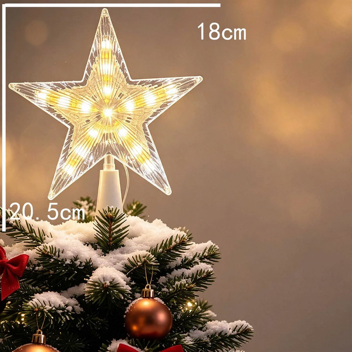 Illuminated Christmas tree topper star made of PVC