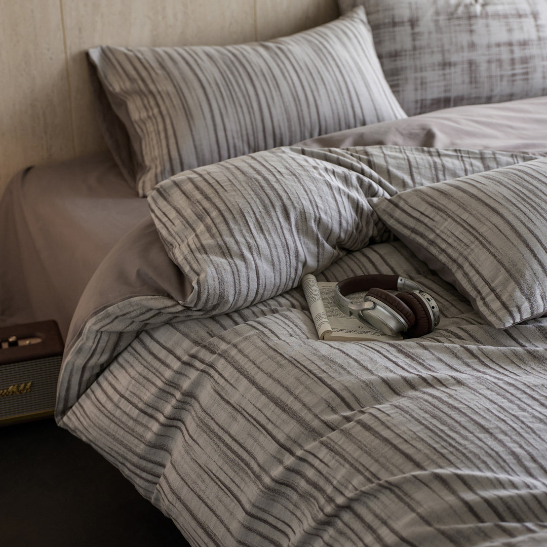 Cotton bedding set, 100S, brushed, geometric