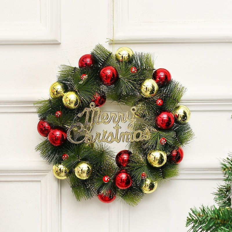 Illuminated Christmas wreath with hanging