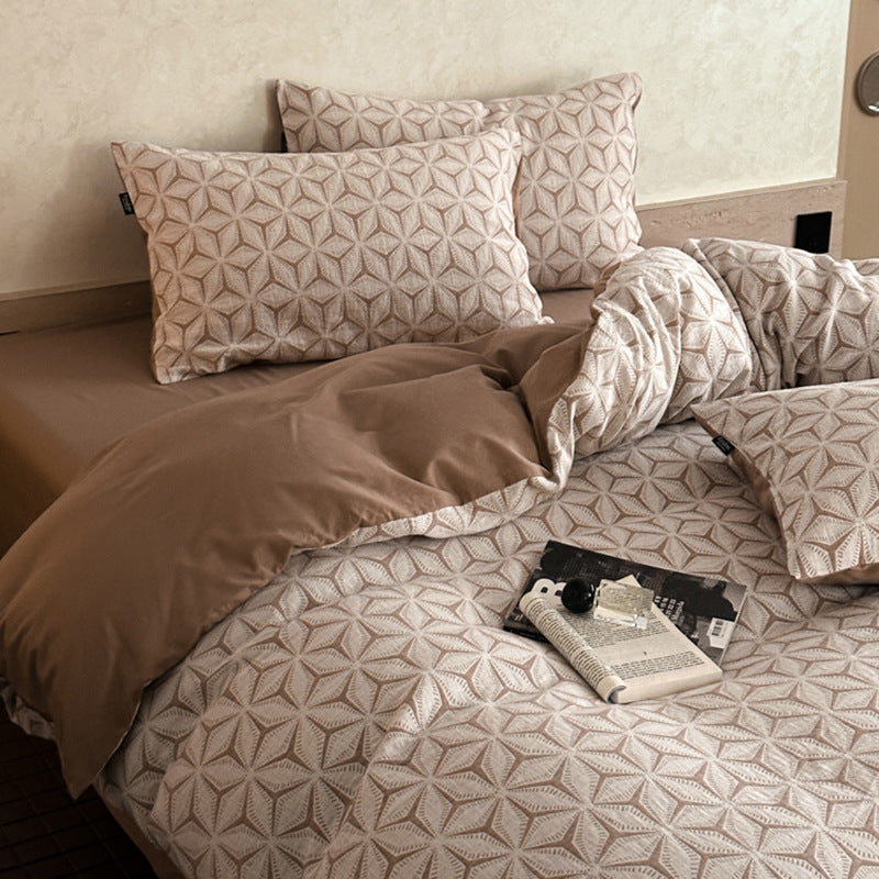 Washed-Cotton bed set, 3–4 pieces, hypoallergenic