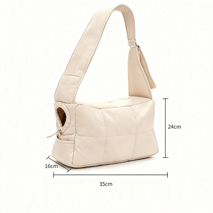 Pet shoulder bag with cartoon motif
