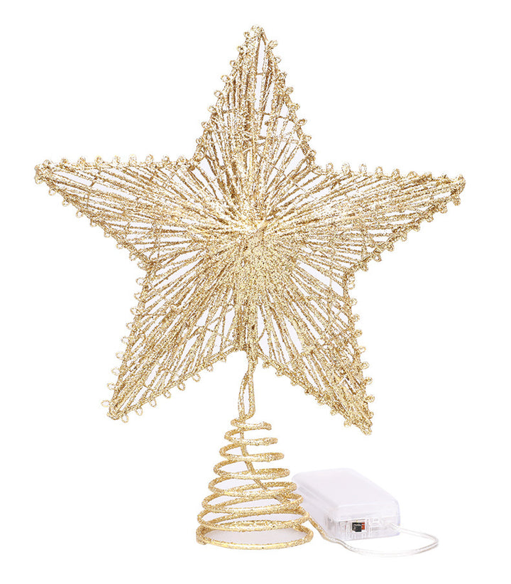 Christmas tree top star made of iron with lighting