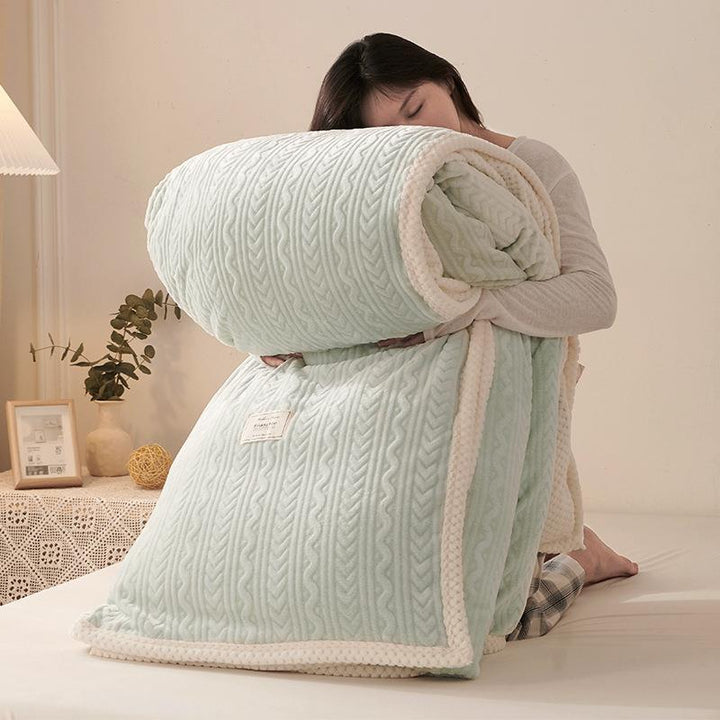 Solid Color Flannel Throw Blanket, warming for Autumn and Winter