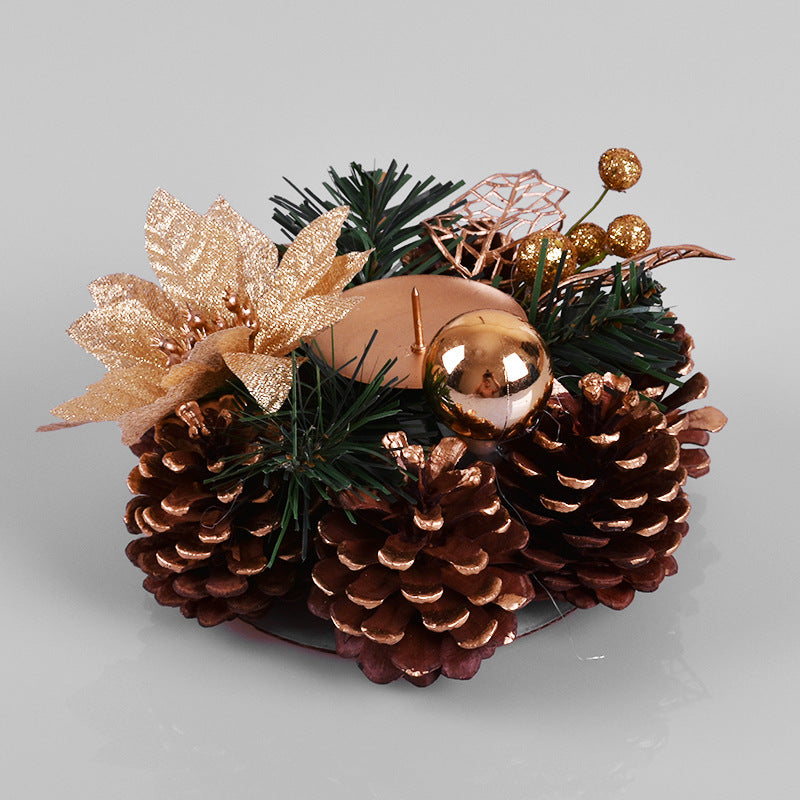 Handcrafted Christmas wreath for candle holder