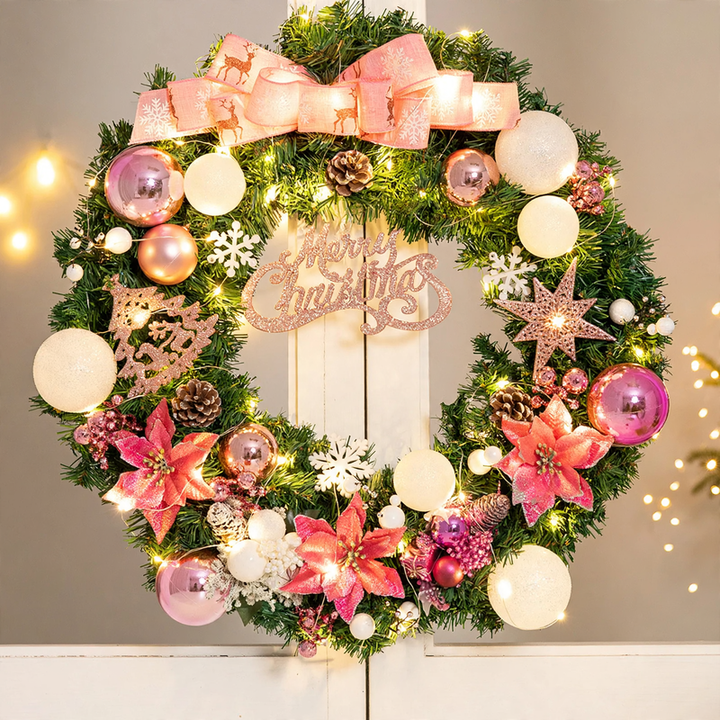 Christmas wreath made of PVC, handcrafted