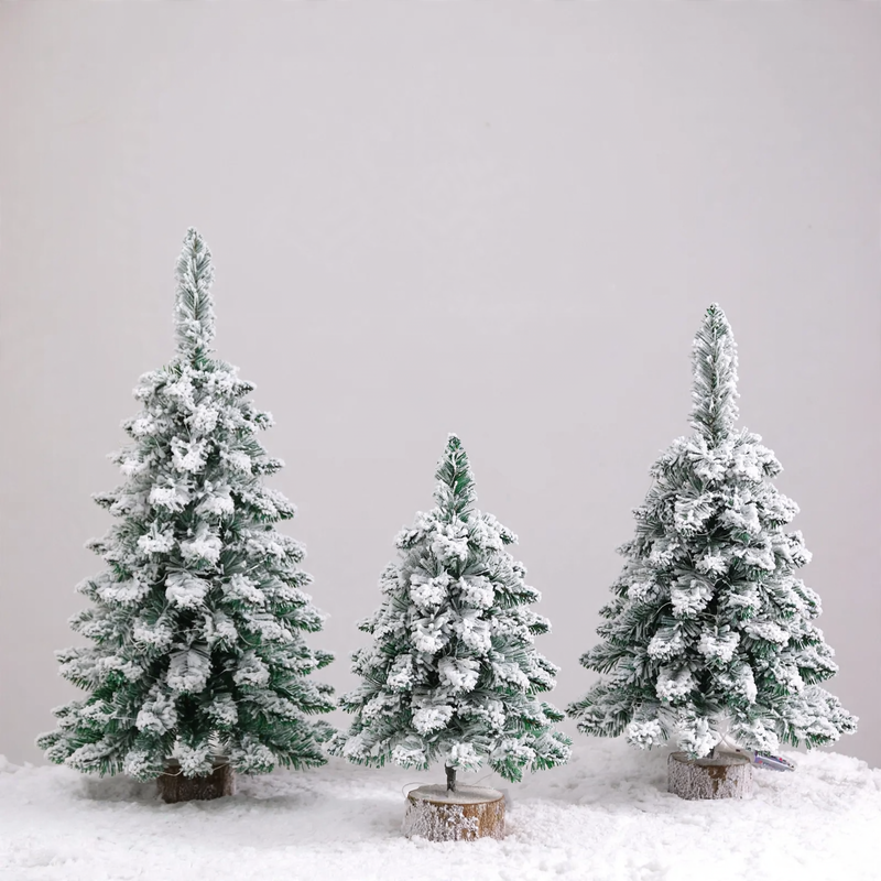 Mini Christmas tree with flocked branches, 45-75 cm