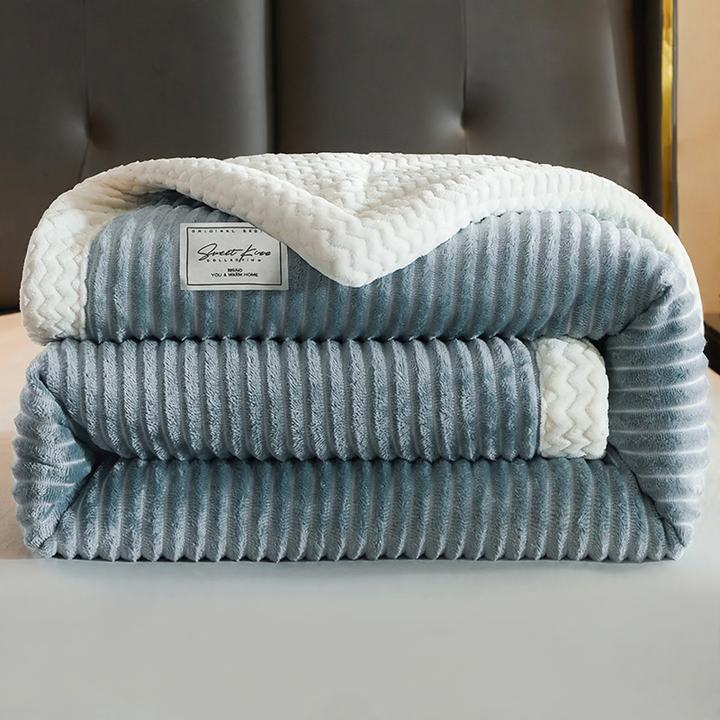 Warm coral fleece blanket for office and home