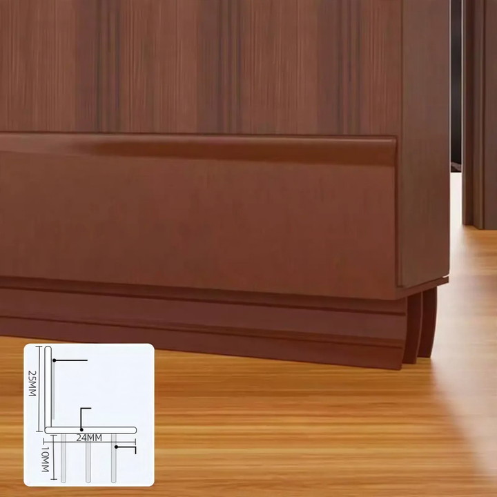 Door underside sealing strips with brush or silicone
