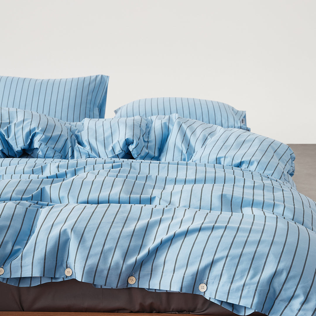 Long-staple cotton bedding, 4-piece, stripes