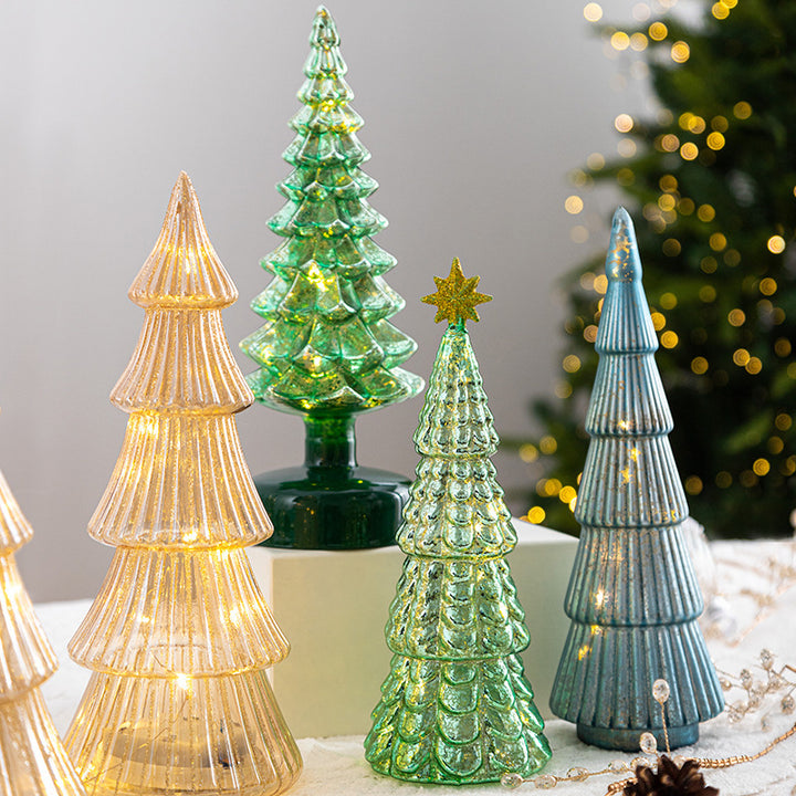 Christmas tree decoration made of crystal glass with lighting