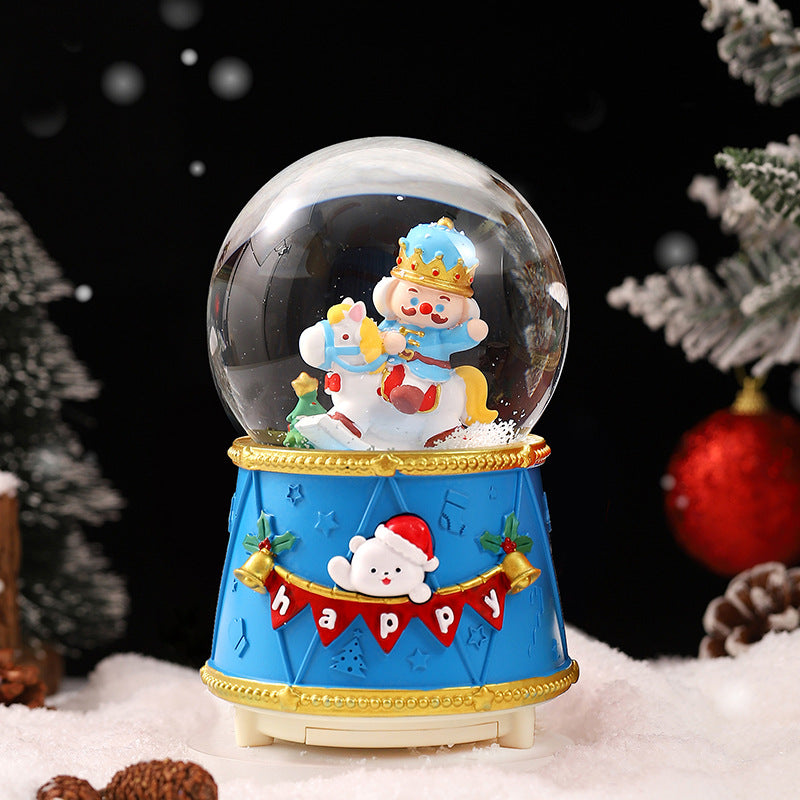 Christmas snow globe with music and light