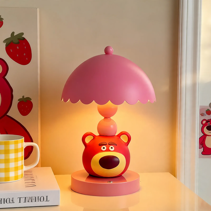 Cute strawberry bear table lamp for children
