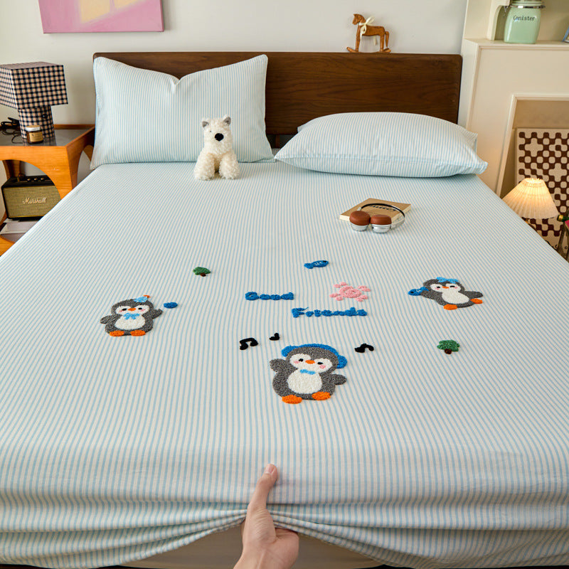 Cotton fitted sheet set with cartoon designs
