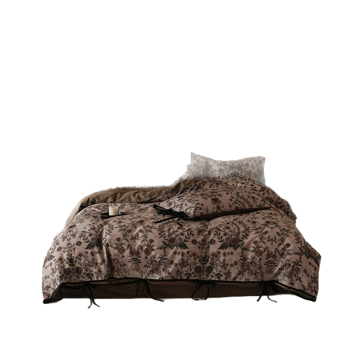 Long Staple Cotton Bedding, 4-piece, Floral Pattern