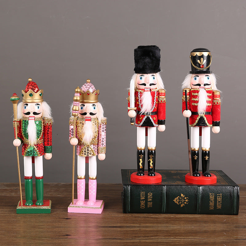 Nutcracker figure made of pine wood, European style
