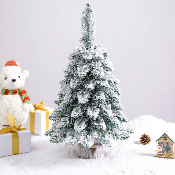 Mini Christmas tree with flocked branches, 45-75 cm