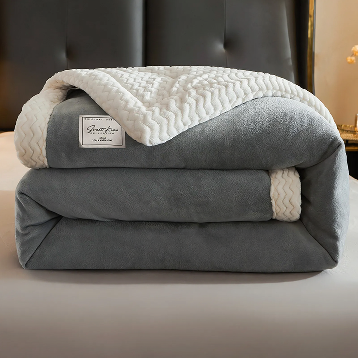 Warm coral fleece blanket for office and home