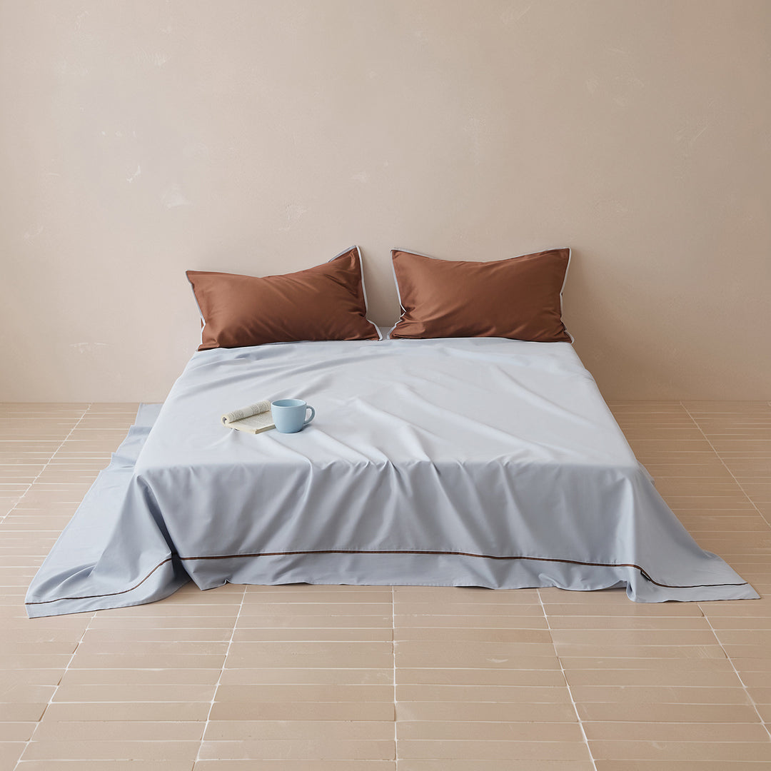 Solid color bed sheet, long staple cotton, satin weave