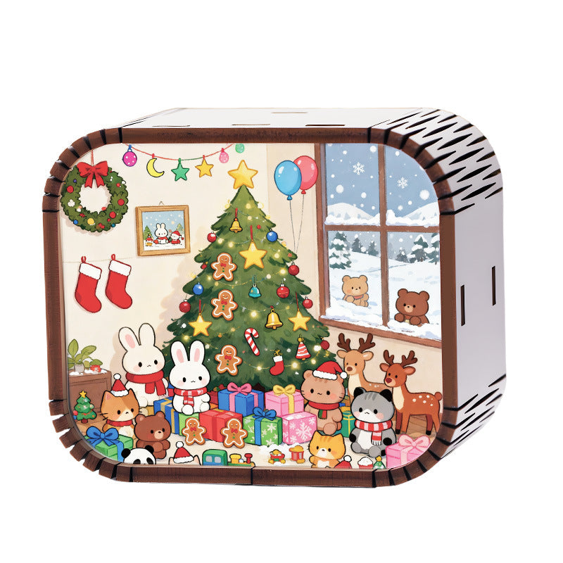 Wooden mini music box, Christmas edition