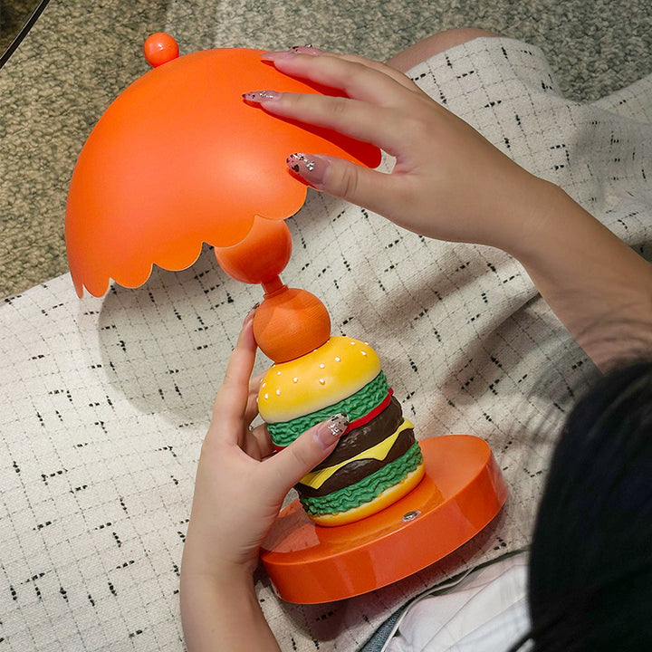 Hamburger table lamp with decorative function