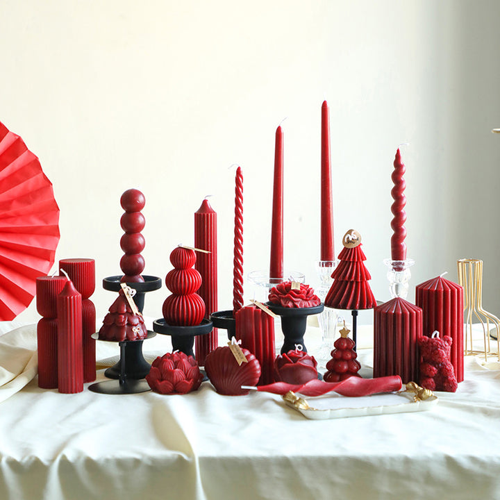 Handcrafted scented candle made from soy blend, wine red