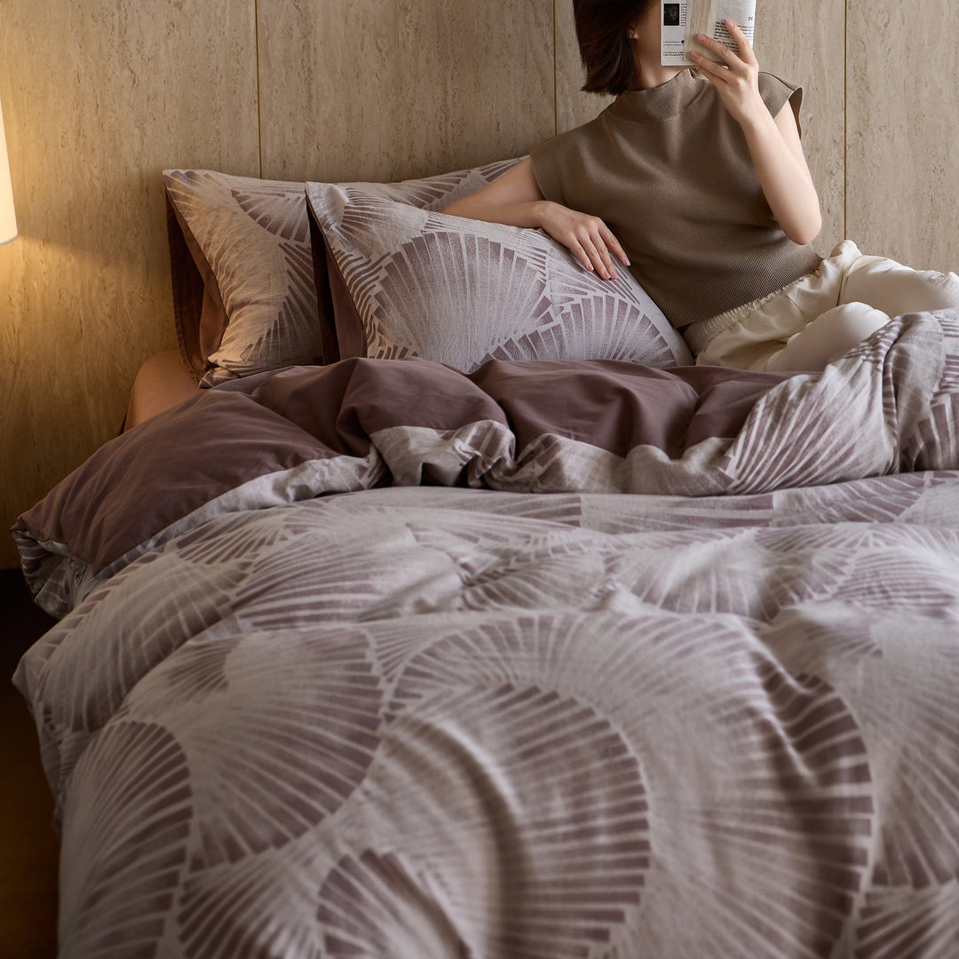 Cotton bedding set, 100S, brushed, geometric