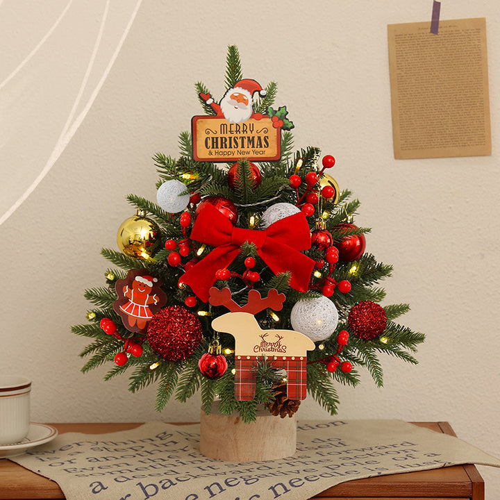 Mini Christmas tree set with lighting, 45 cm or 60 cm