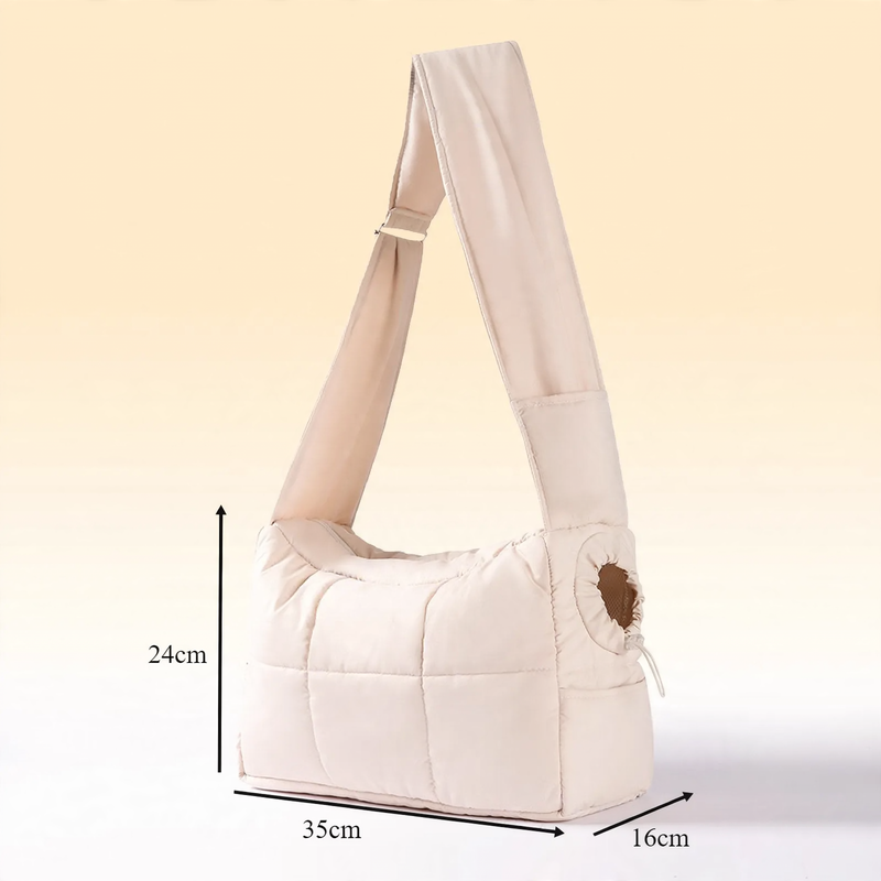 Sailcloth tote bag with adjustable strap for pets