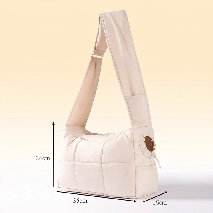 Sailcloth tote bag with adjustable strap for pets