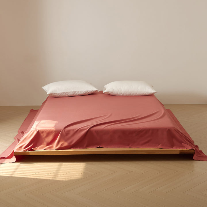 Bed sheet made of brushed long-staple cotton