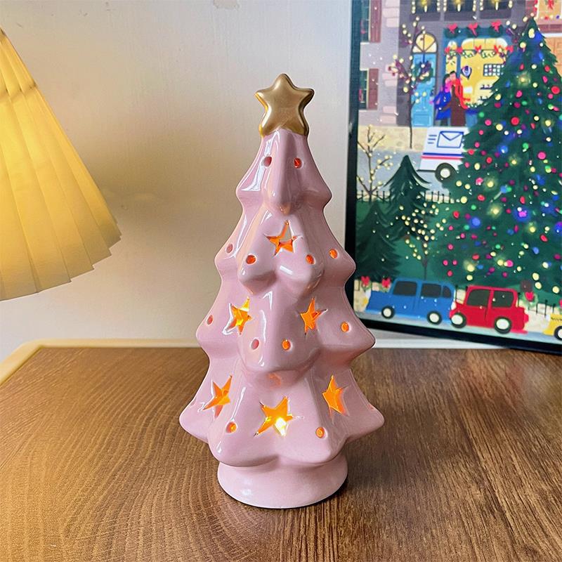 Decorative ceramic Christmas tree light