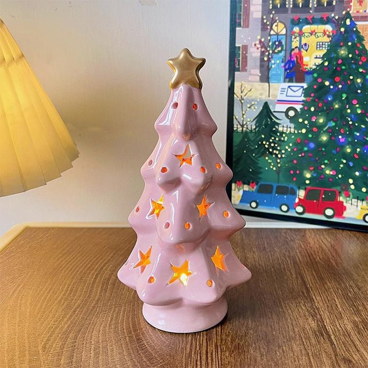 Decorative ceramic Christmas tree light