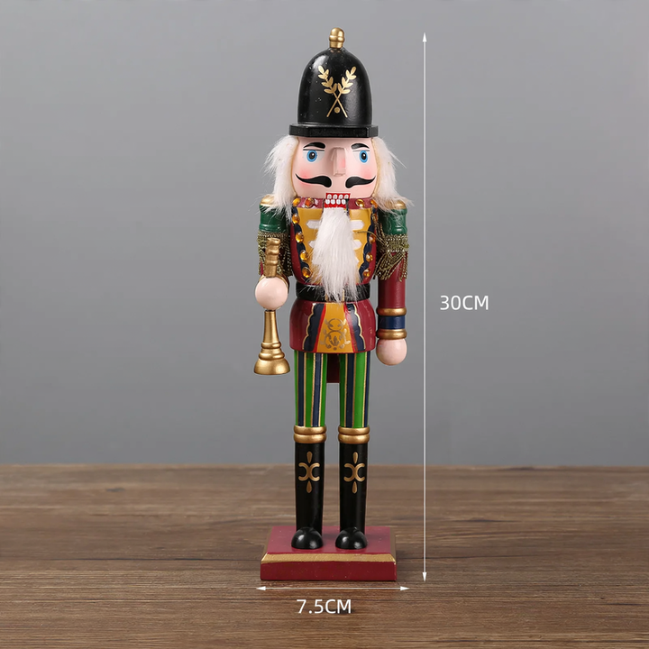 Decorative nutcracker soldier figure made of pine wood