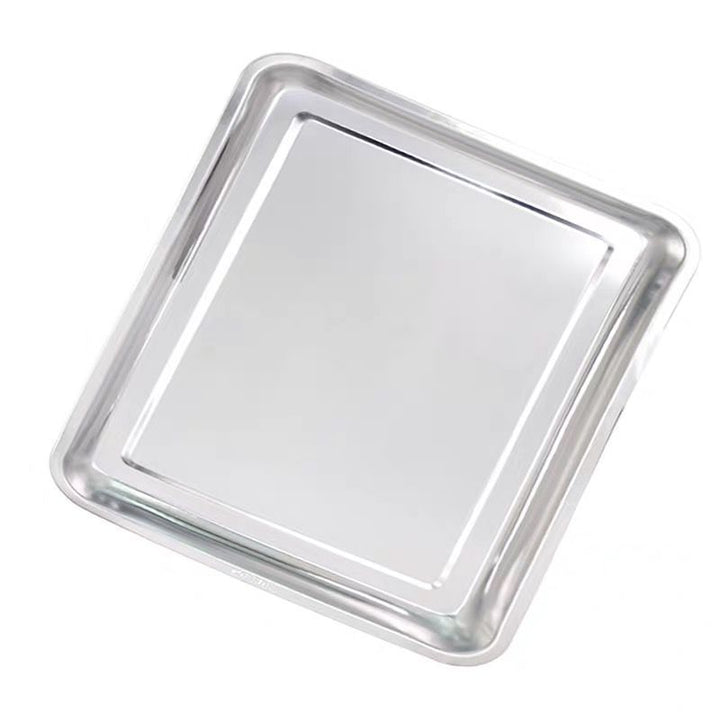 Stainless steel serving tray, square