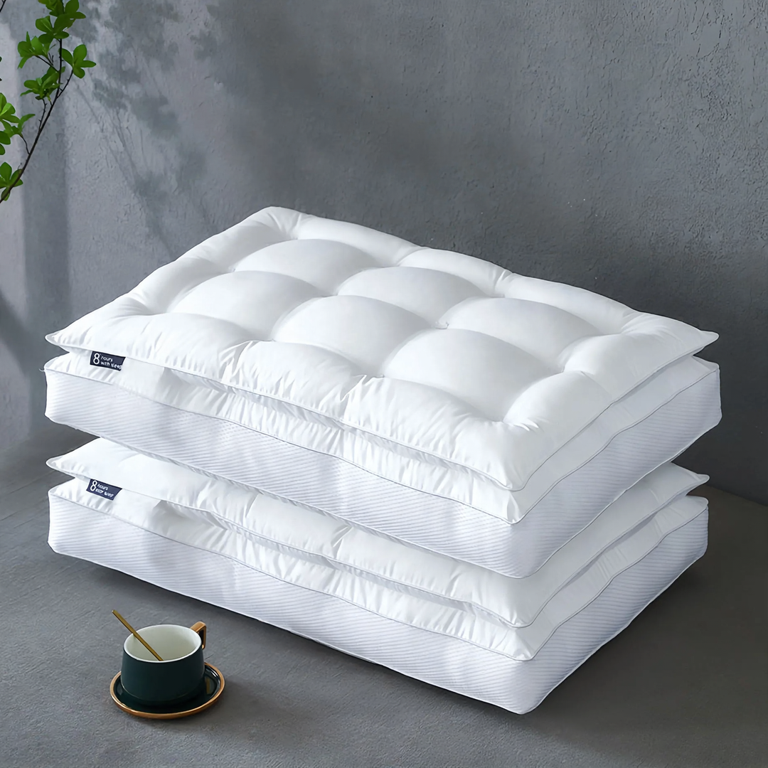 Cotton cushion with double layer, rectangular