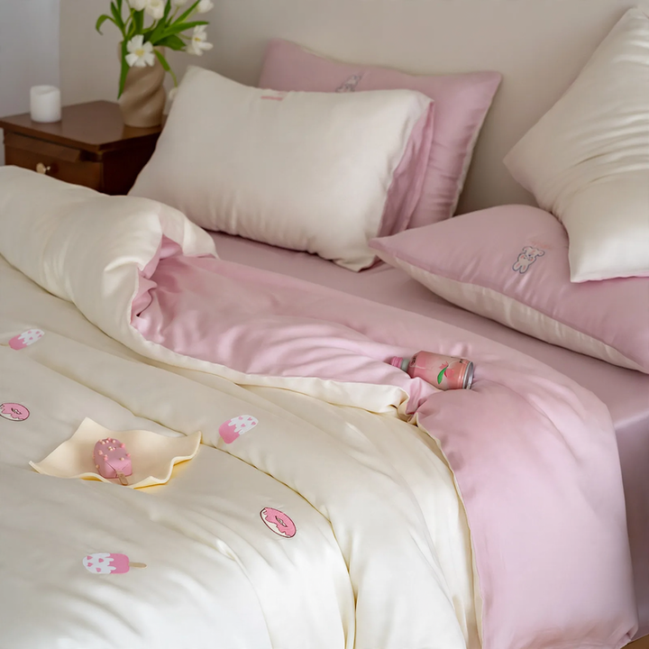 Bedding set, 4-piece, Lyocell, animal motif
