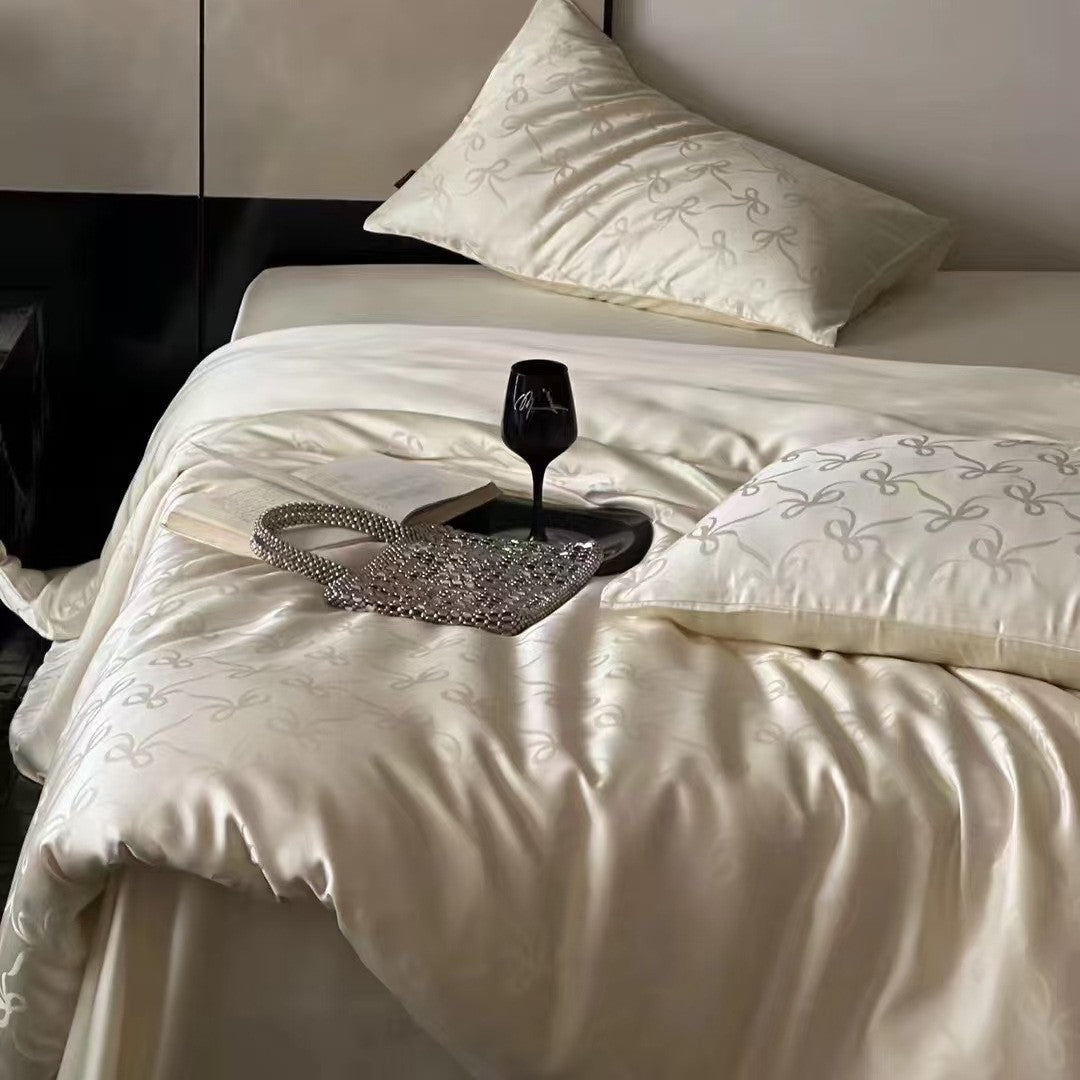 Long-staple cotton satin bedding set, 4-piece