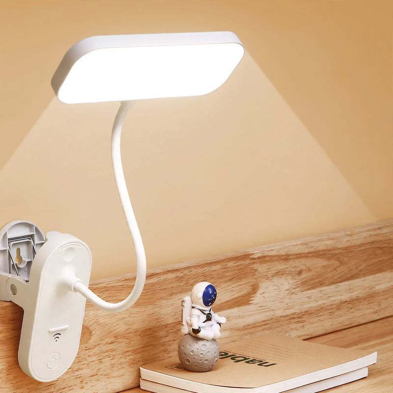 LED clip light for desk and bed, dimmable