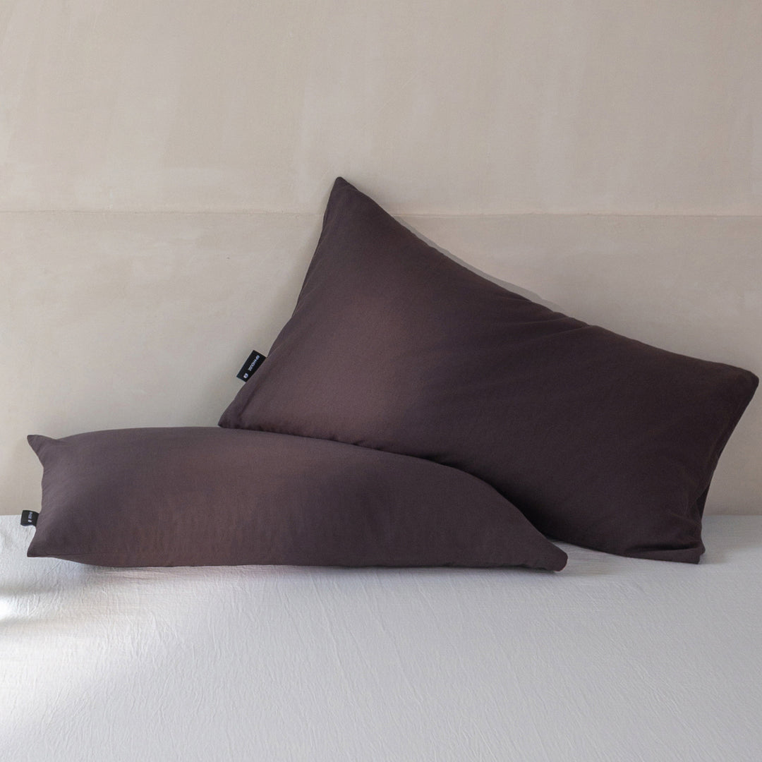 Cotton pillowcases, set of 2, double-layered gauze