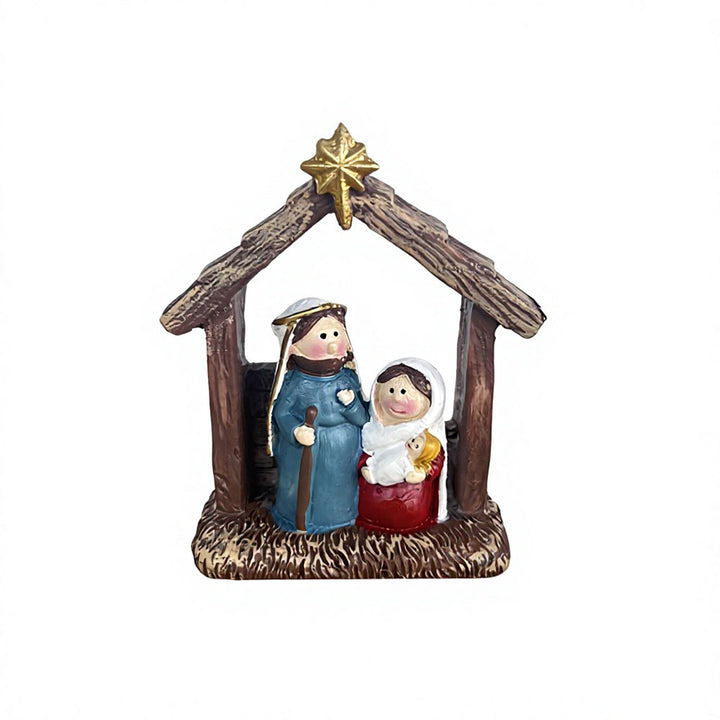 Cartoon Christmas nativity scene made of resin