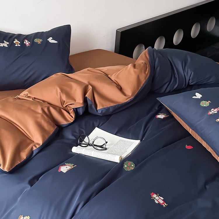 Children's bedding set, 4-piece, cotton, cartoon design