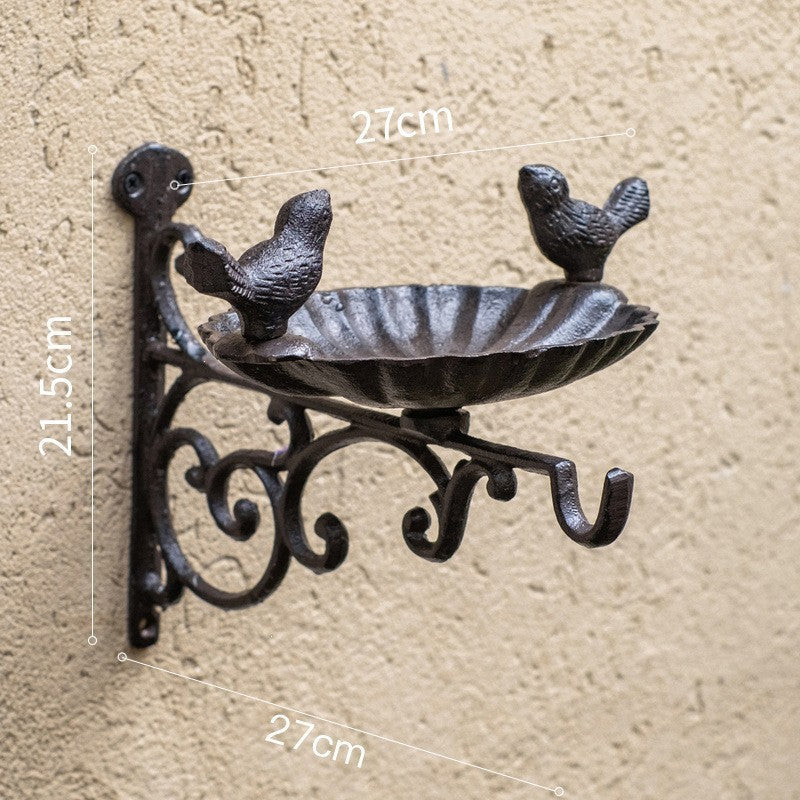 Decorative Wall Birdbath made of Cast Iron in European Style