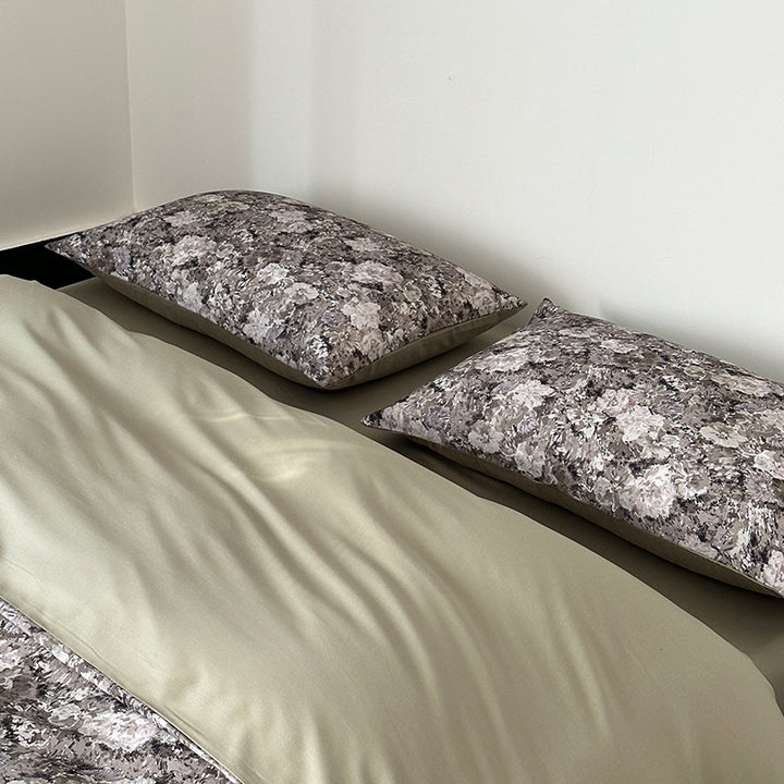 Duvet cover set made of brushed cotton, printed, luxury style