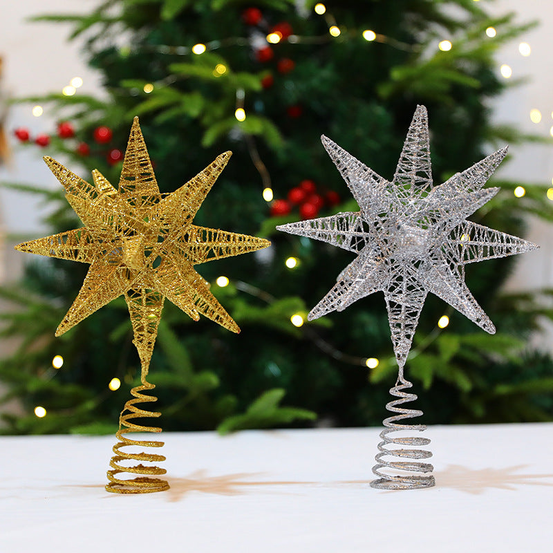 17-pointed Christmas tree topper star made of iron